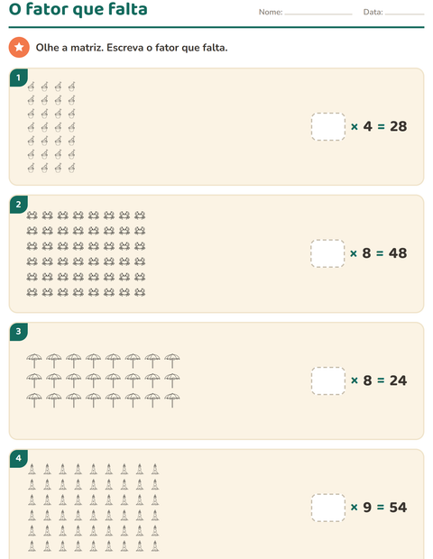 Pré-visualização da ficha de Multiplicação com Praia PB para 3º ano do ensino fundamental