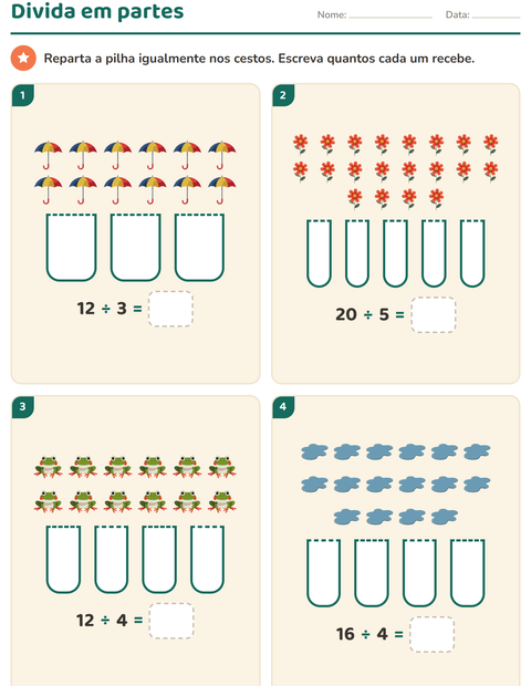 Pré-visualização da ficha de Multiplicação com Primavera para 3º ano do ensino fundamental