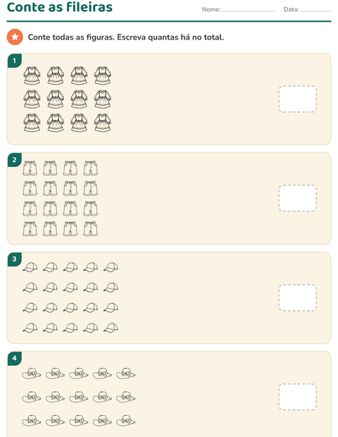 Pré-visualização da ficha de Multiplicação com Vestuário PB para Educação infantil (pré-escola, 5-7 anos)
