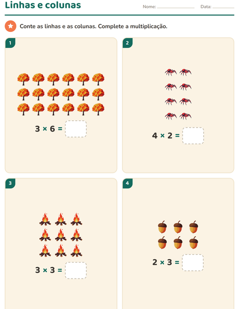 Pré-visualização da ficha de Multiplicação com Diversos para 2º ano do ensino fundamental