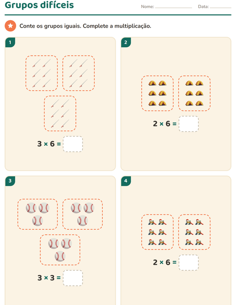 Pré-visualização da ficha de Multiplicação com Atividades para 3º ano do ensino fundamental