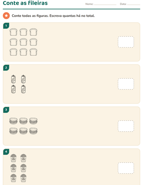Pré-visualização da ficha de Multiplicação com Comida PB 3 para Educação infantil (pré-escola, 5-7 anos)