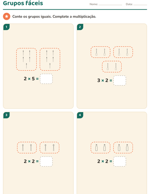 Pré-visualização da ficha de Multiplicação com Cozinha PB para 2º ano do ensino fundamental