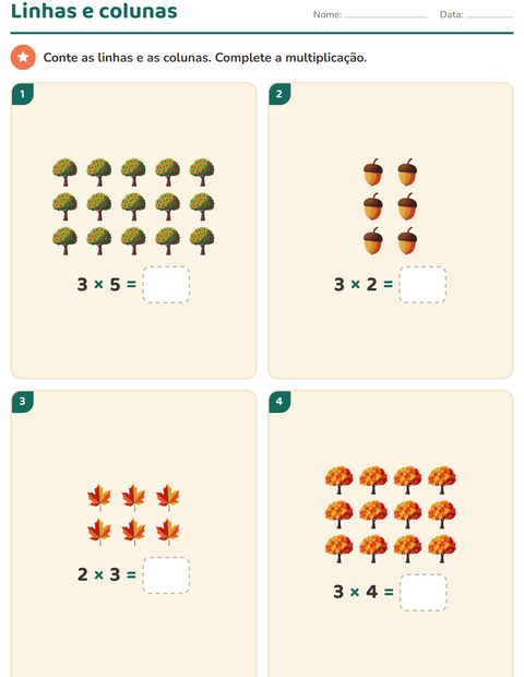 Pré-visualização da ficha de Multiplicação com Diversos para 2º ano do ensino fundamental