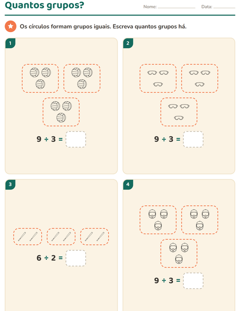 Pré-visualização da ficha de Multiplicação com Esportes PB para 2º ano do ensino fundamental