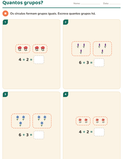 Pré-visualização da ficha de Multiplicação com Flores para 2º ano do ensino fundamental