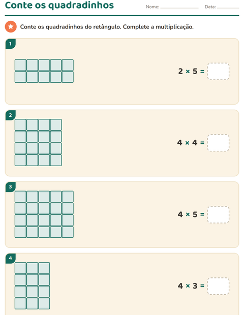 Pré-visualização da ficha de Multiplicação para 3º ano do ensino fundamental
