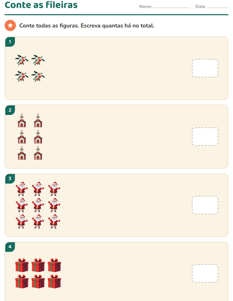 Pré-visualização da ficha de Multiplicação com Natal para Educação infantil (pré-escola, 5-7 anos)