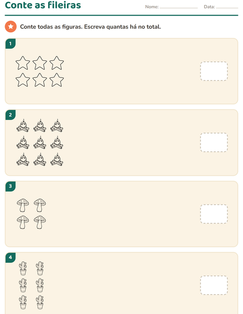 Pré-visualização da ficha de Multiplicação com Natureza PB para Educação infantil (pré-escola, 5-7 anos)