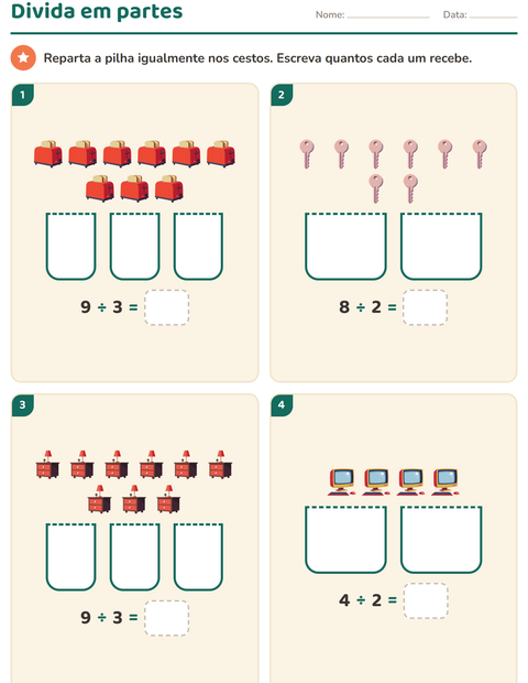 Pré-visualização da ficha de Multiplicação com Pela casa para 3º ano do ensino fundamental