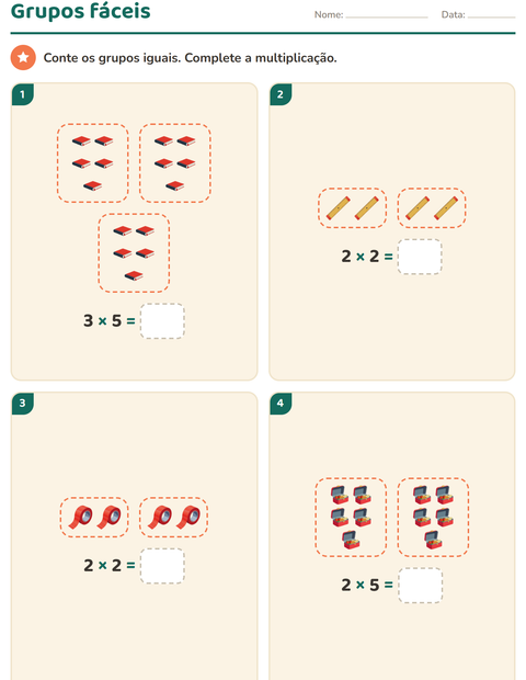 Pré-visualização da ficha de Multiplicação com Sala de aula para 2º ano do ensino fundamental