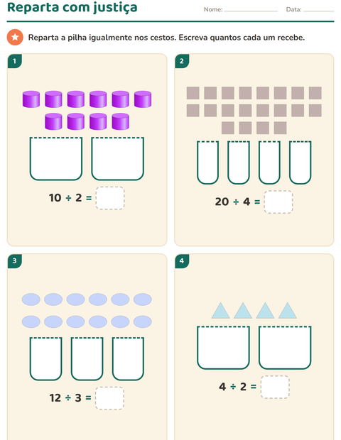 Pré-visualização da ficha de Multiplicação com Formas para 2º ano do ensino fundamental