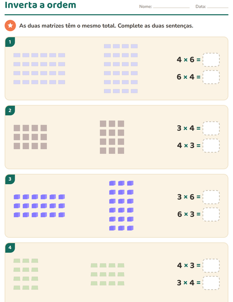Pré-visualização da ficha de Multiplicação com Formas para 3º ano do ensino fundamental