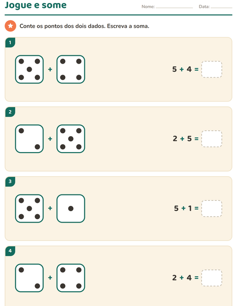 Pré-visualização da ficha de Multiplicação para 1º ano do ensino fundamental