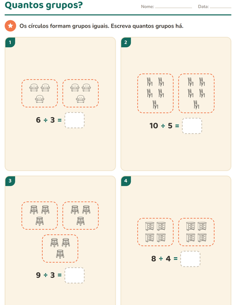 Pré-visualização da ficha de Multiplicação com Móveis PB para 2º ano do ensino fundamental