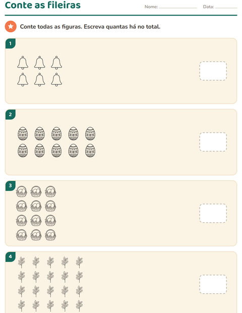 Pré-visualização da ficha de Multiplicação com Páscoa PB para Educação infantil (pré-escola, 5-7 anos)