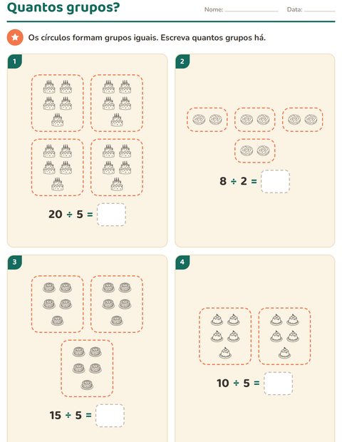 Pré-visualização da ficha de Multiplicação com Sobremesa (P&B) para 2º ano do ensino fundamental