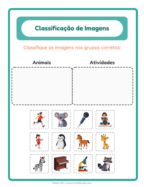 Pré-visualização da ficha de Ordenar Imagens para Educação infantil (pré-escola, 5-7 anos)