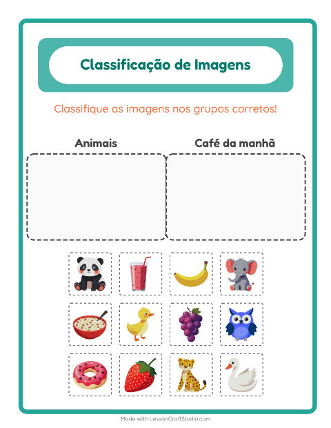 Pré-visualização da ficha de Ordenar Imagens para Educação infantil (pré-escola, 5-7 anos)