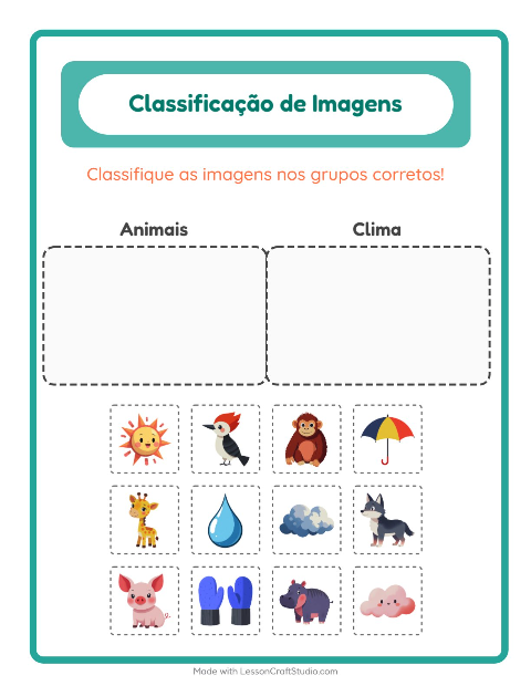 Pré-visualização da ficha de Ordenar Imagens para Educação infantil (pré-escola, 5-7 anos)