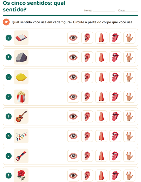 Prévia: Qual sentido você usa em cada figura?