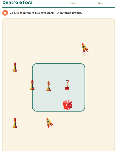 Pré-visualização da ficha de Palavras de posição com Brinquedos para Educação infantil (pré-escola, 5-7 anos)