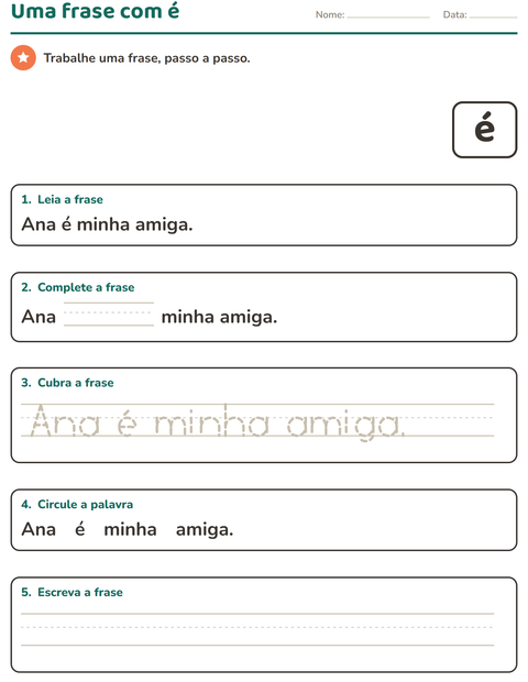Pré-visualização da ficha de Palavras frequentes para Educação infantil (pré-escola, 5-7 anos)