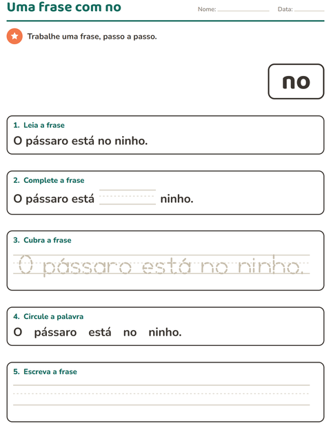 Pré-visualização da ficha de Palavras frequentes para Educação infantil (pré-escola, 5-7 anos)