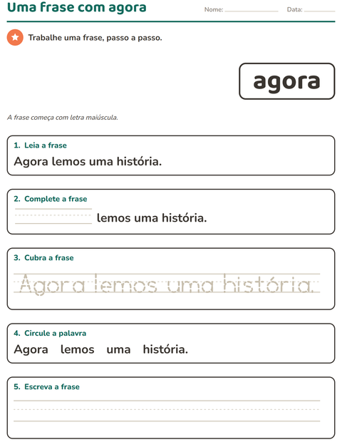 Pré-visualização da ficha de Palavras frequentes para Educação infantil (pré-escola, 5-7 anos)