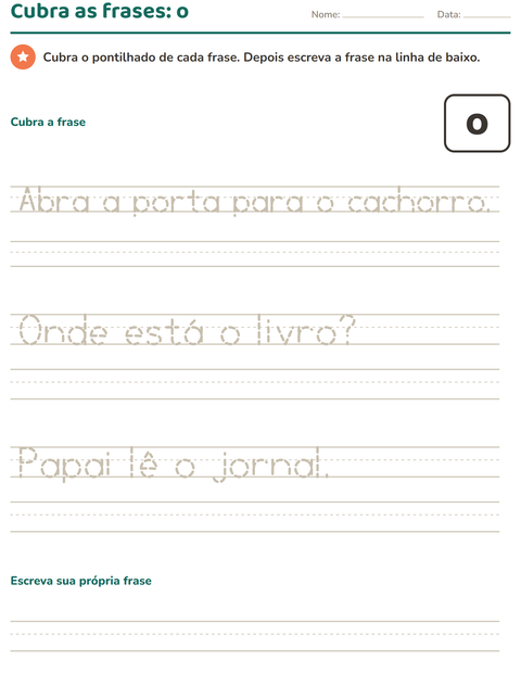Pré-visualização da ficha de Palavras frequentes para Educação infantil (pré-escola, 5-7 anos)
