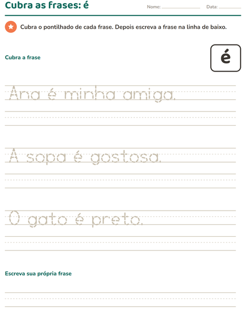 Pré-visualização da ficha de Palavras frequentes para Educação infantil (pré-escola, 5-7 anos)