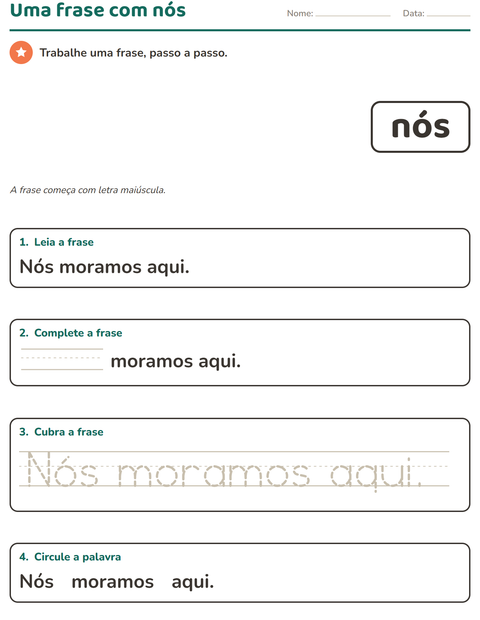 Pré-visualização da ficha de Palavras frequentes para Educação infantil (pré-escola, 5-7 anos)