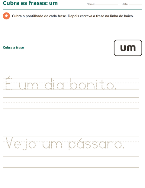 Pré-visualização da ficha de Palavras frequentes para Educação infantil (pré-escola, 5-7 anos)