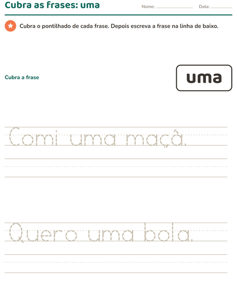 Pré-visualização da ficha de Palavras frequentes para Educação infantil (pré-escola, 5-7 anos)