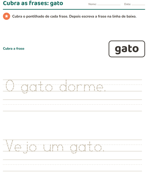 Pré-visualização da ficha de Palavras frequentes para Educação infantil (pré-escola, 5-7 anos)