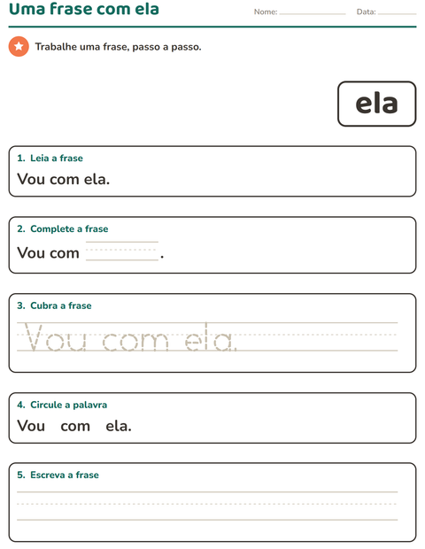 Pré-visualização da ficha de Palavras frequentes para Educação infantil (pré-escola, 5-7 anos)