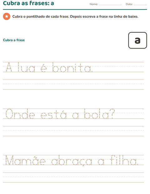 Pré-visualização da ficha de Palavras frequentes para Educação infantil (pré-escola, 5-7 anos)