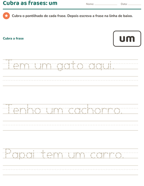 Pré-visualização da ficha de Palavras frequentes para Educação infantil (pré-escola, 5-7 anos)