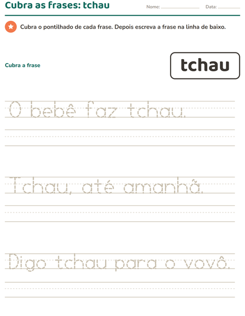 Pré-visualização da ficha de Palavras frequentes para Educação infantil (pré-escola, 5-7 anos)