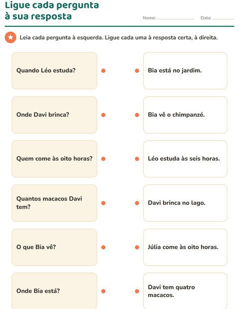 Pré-visualização da ficha de Palavras para perguntar para 1º ano do ensino fundamental