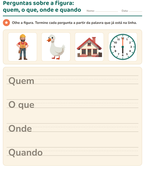 Pré-visualização da ficha de Palavras para perguntar para 2º ano do ensino fundamental