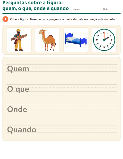 Pré-visualização da ficha de Palavras para perguntar para 2º ano do ensino fundamental