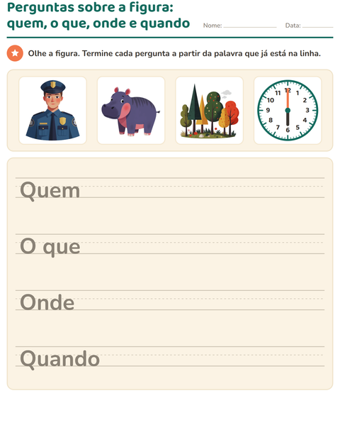 Pré-visualização da ficha de Palavras para perguntar para 2º ano do ensino fundamental