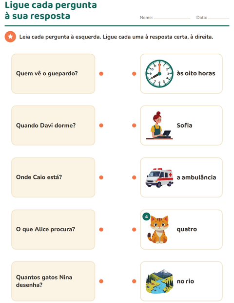 Pré-visualização da ficha de Palavras para perguntar para 1º ano do ensino fundamental