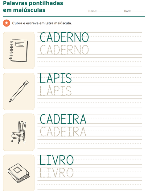 Pré-visualização da ficha de Palavras pontilhadas com Sala de aula (P&B) para Educação infantil (pré-escola, 5-7 anos)