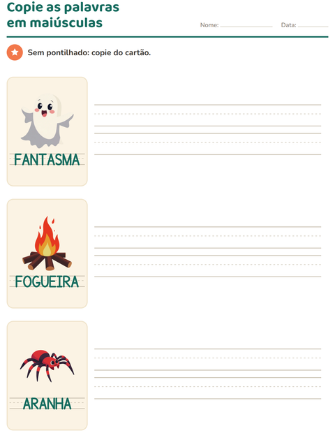 Pré-visualização da ficha de Palavras pontilhadas com Diversos para Educação infantil (pré-escola, 5-7 anos)