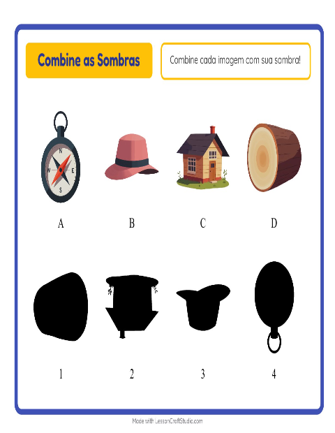 Pré-visualização da ficha de Pareamento De Sombras com Acampamento para Educação infantil (pré-escola, 5-7 anos)