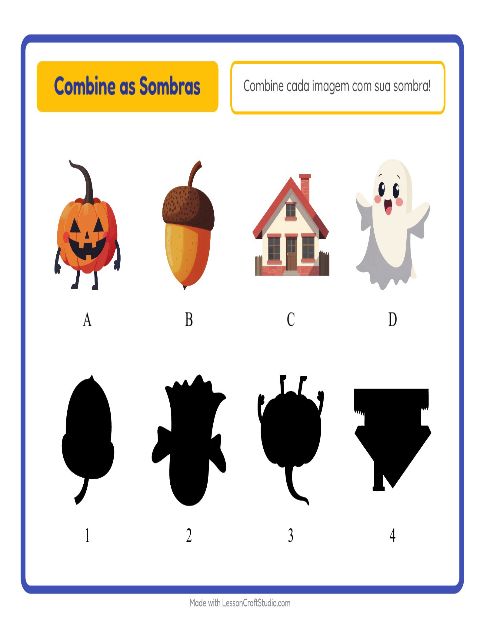Pré-visualização da ficha de Pareamento De Sombras com Diversos para Educação infantil (pré-escola, 5-7 anos)