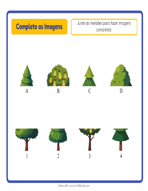 Pré-visualização da ficha de Pareamento De Sombras com Árvores para Educação infantil (pré-escola, 5-7 anos)