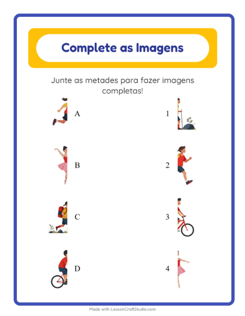 Pré-visualização da ficha de Pareamento De Sombras com Atividades para Educação infantil (pré-escola, 5-7 anos)